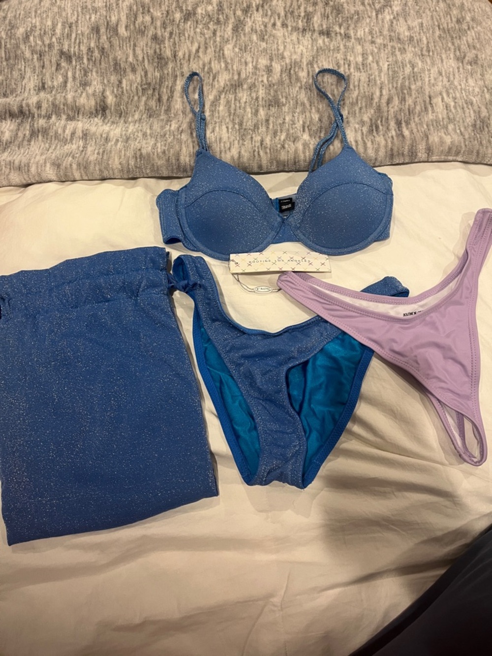 triangl swimwear Sparkle Blue Bikini Set with Lilac Accent